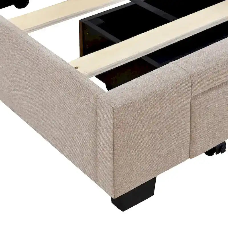Queen Size Storage Bed with 3 Drawers