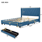 Queen Size Storage Bed with 3 Drawers