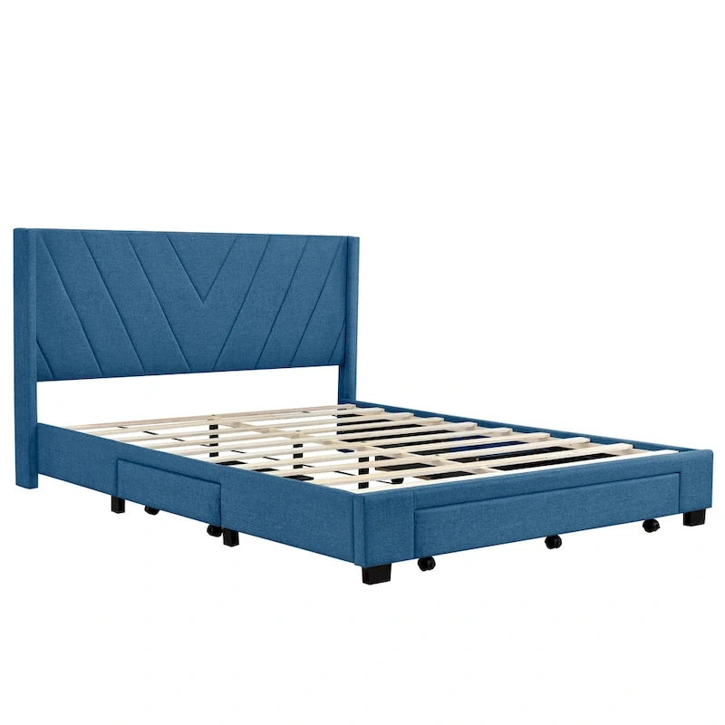 Queen Size Storage Bed with 3 Drawers