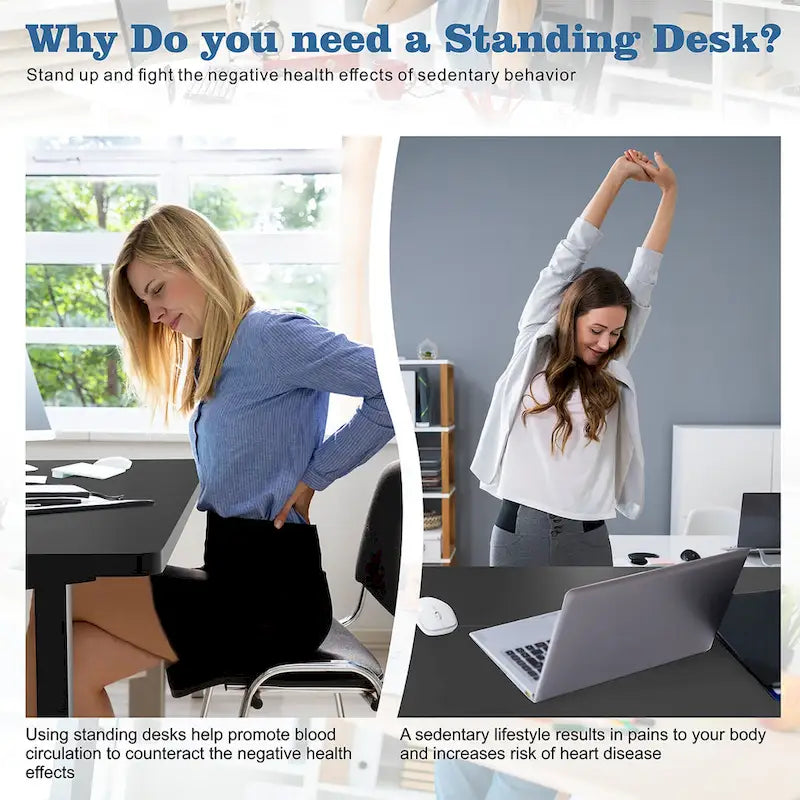 Futzca Height Adjustable Electric Standing Desk Sit Stand Computer Stand up Desk with Splice Board