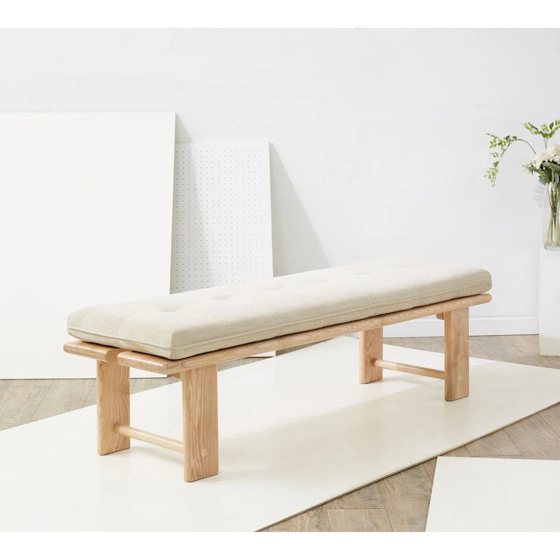 SAFAVIEH Couture Rasema Modern Cushion Bench - 60.8 In. W x 18.9 In. D x 18.1 In. H - 61Wx19Dx18H