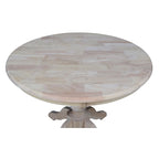 36 Round Top Pedestal Dining Table - Unfinished