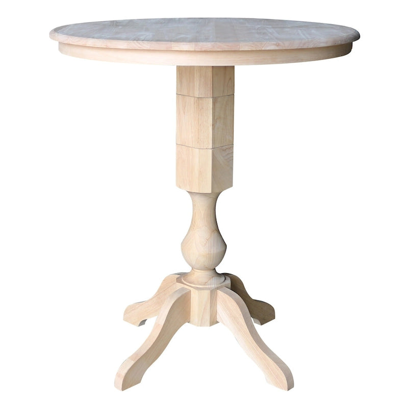 36 Round Top Pedestal Dining Table - Unfinished