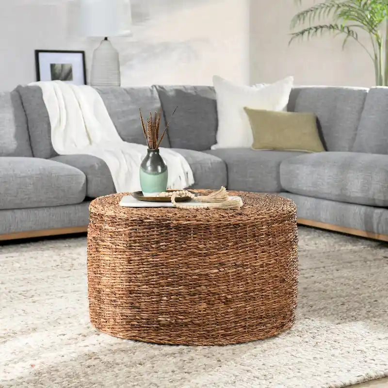 Ira Rattan Round Coffee Table by Kosas Home