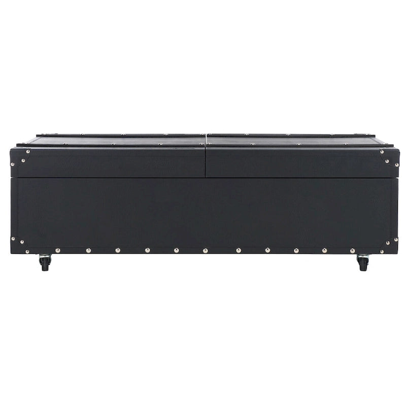 SAFAVIEH Terese Coffee Table Storage Trunk with Wine Rack - 47.2 W x 23.6 L x 15.4 H - 47Wx24Dx15H