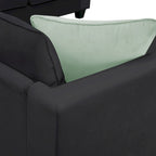 112-inch L-shaped 7-seat Modular Sectional Sofa with Ottoman and Three Pillows - 112W x 87D x 33H