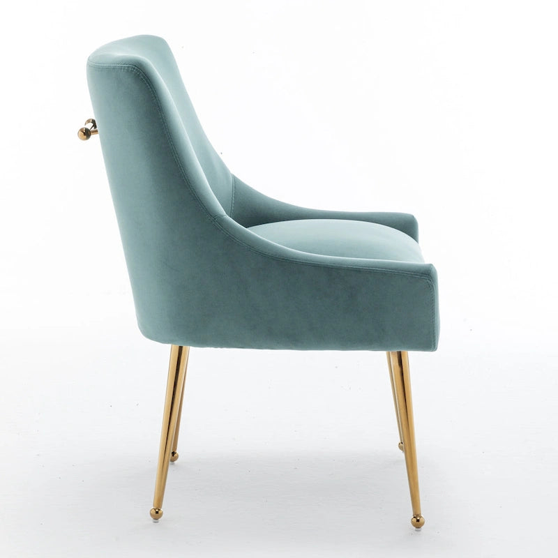 SEYNAR Velvet Upholstered Dining Chair Set of 4, Modern Glam Armless Side Chair