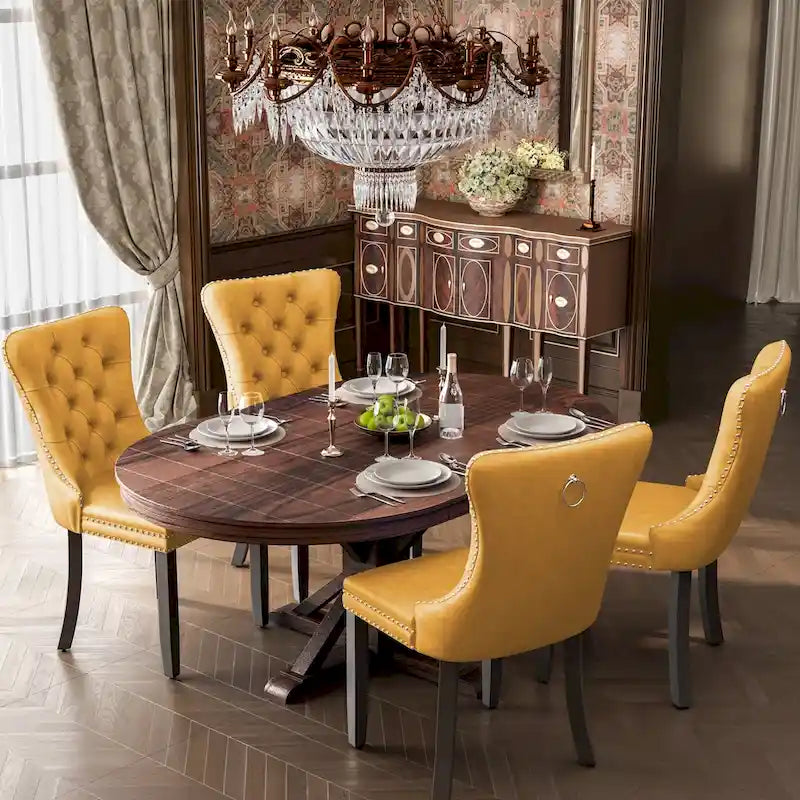 Modern Tufted Velvet Side Dining Chairs (Set of 4)