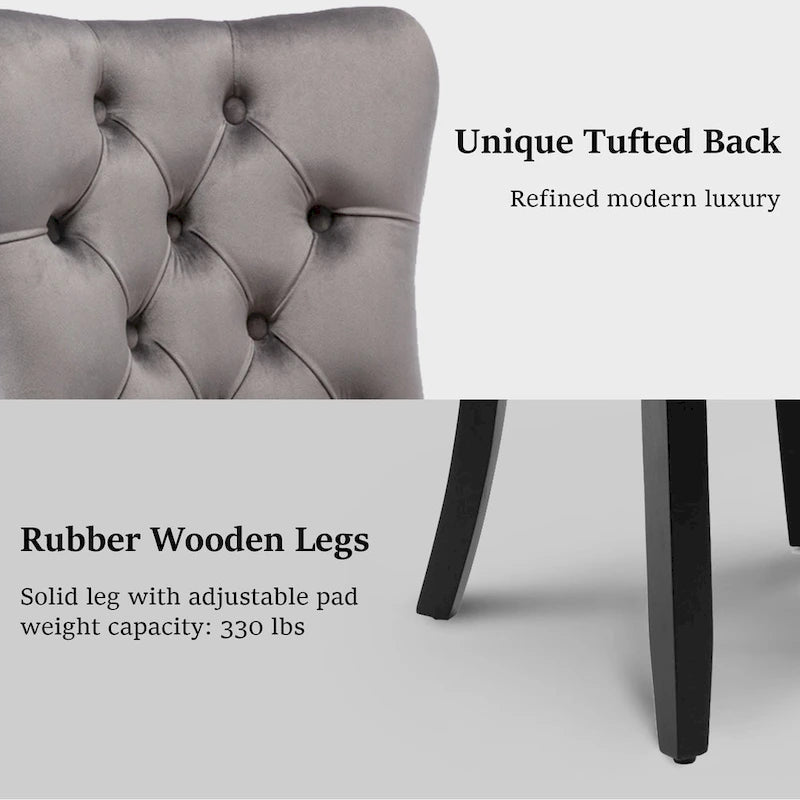 Modern Tufted Velvet Side Dining Chairs (Set of 4)