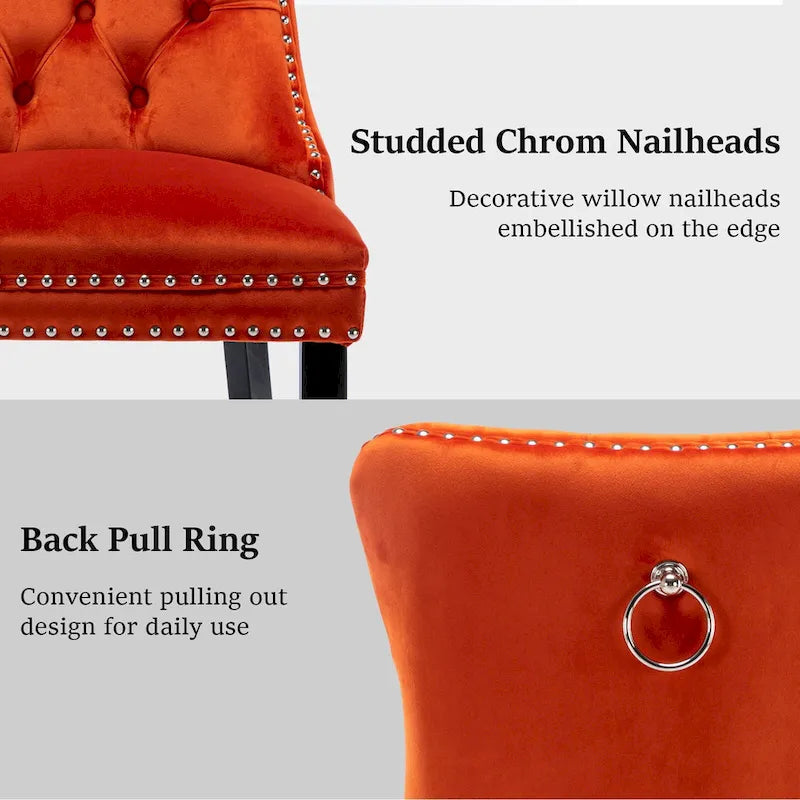 Modern Tufted Velvet Side Dining Chairs (Set of 4)