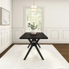 Natural Pine 72" Rectangular Dining Table with Cross Legs for 6-8 People