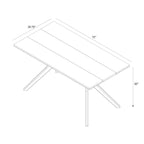 Natural Pine 72" Rectangular Dining Table with Cross Legs for 6-8 People
