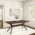Natural Pine 72" Rectangular Dining Table with Cross Legs for 6-8 People