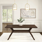 Natural Pine 72" Rectangular Dining Table with Cross Legs for 6-8 People