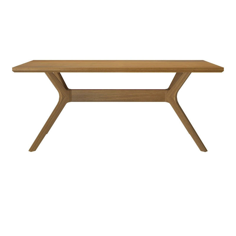 Natural Pine 72" Rectangular Dining Table with Cross Legs for 6-8 People