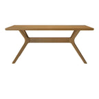 Natural Pine 72" Rectangular Dining Table with Cross Legs for 6-8 People