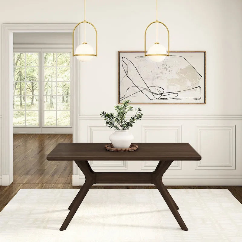 Plank and Beam Verso Cross Leg Rectangular Dining Table - 60