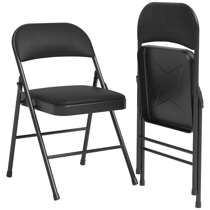 Folding Chairs 2/4 Pack With Padded Cushion and Back