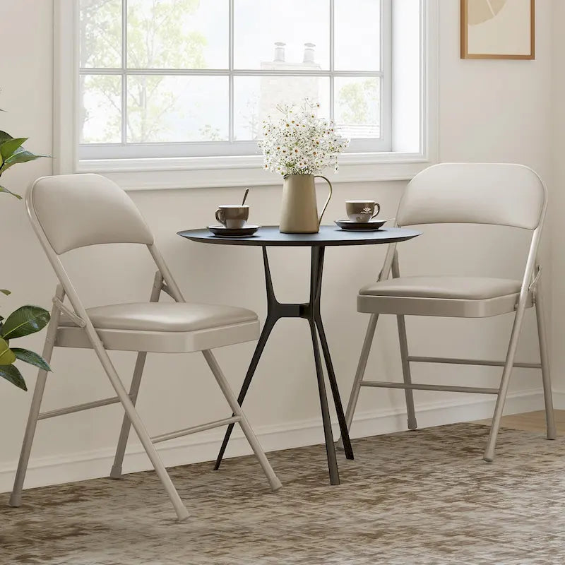Folding Chairs 2/4 Pack With Padded Cushion and Back