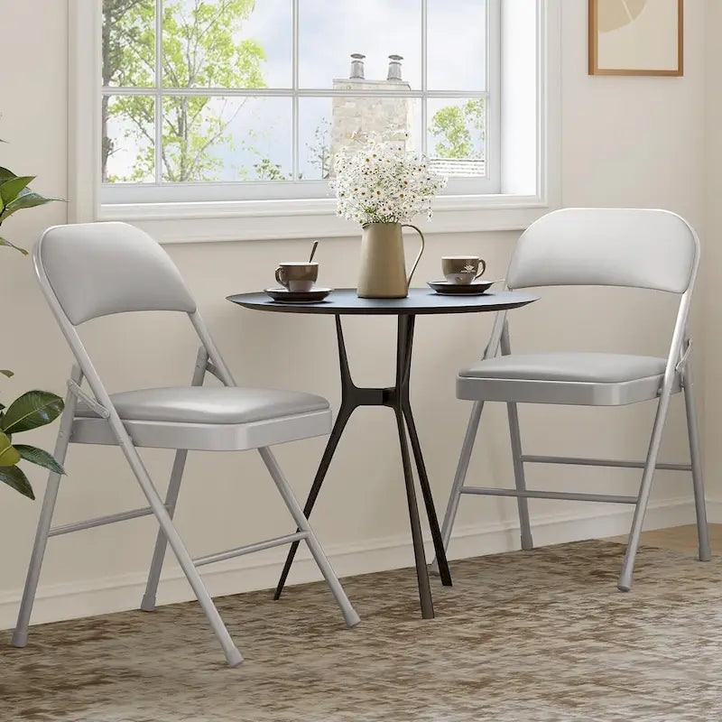 Folding Chairs 2/4 Pack With Padded Cushion and Back