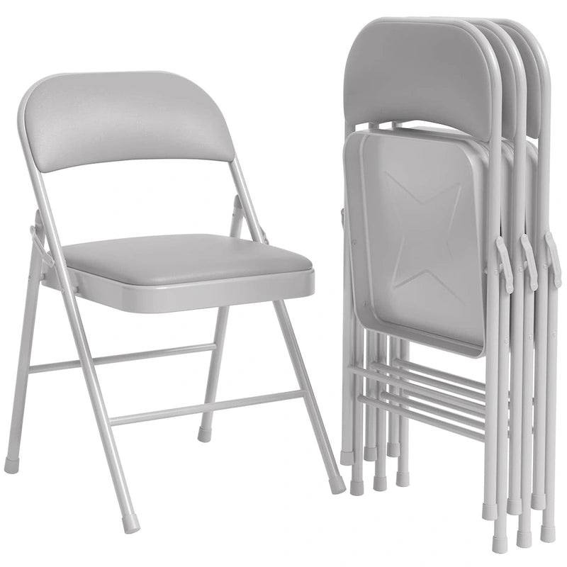 Folding Chairs 2/4 Pack With Padded Cushion and Back
