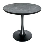 Bristol 36  Round Dining Table for 4 with MDF Top and Sleek Black Iron Base for Kitchen & Dining Room