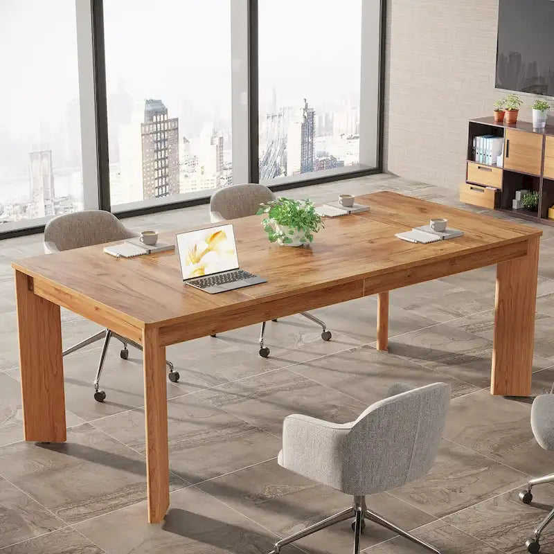 62 Inches Computer Desk, Wood Executive Desk for Home Office