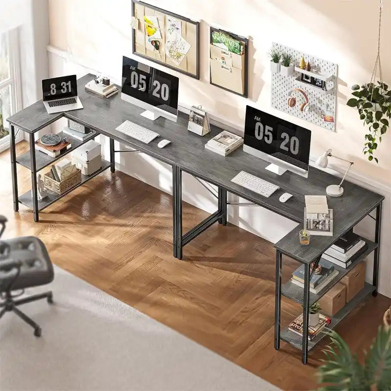 47 Inches Computer Desk with Reversible Storage Shelves