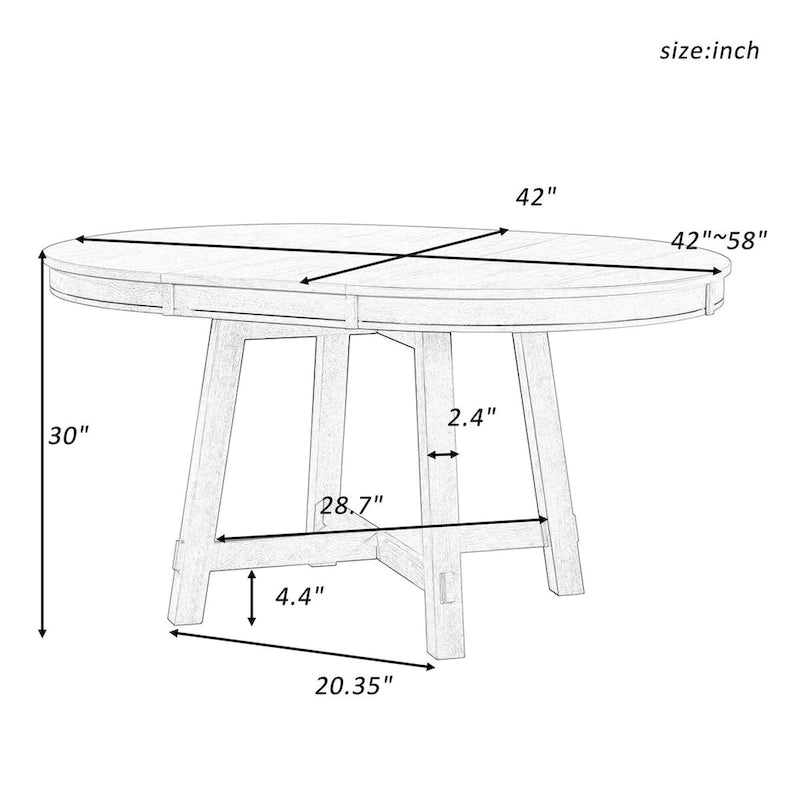 Round Extendable Wood Kitchen Dining Table with 16  Leaf
