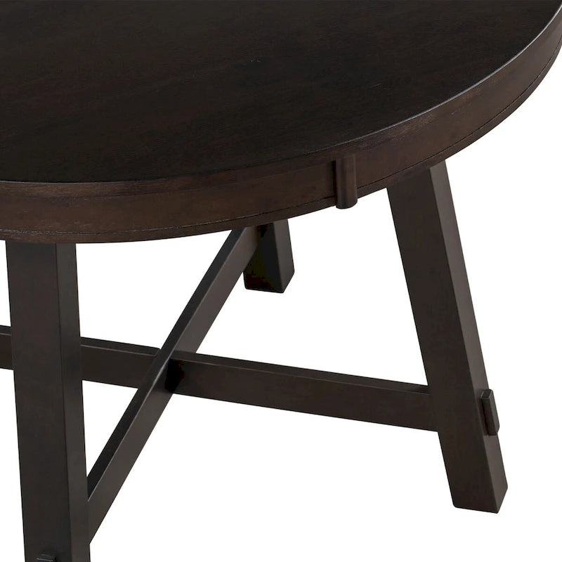Round Extendable Wood Kitchen Dining Table with 16  Leaf