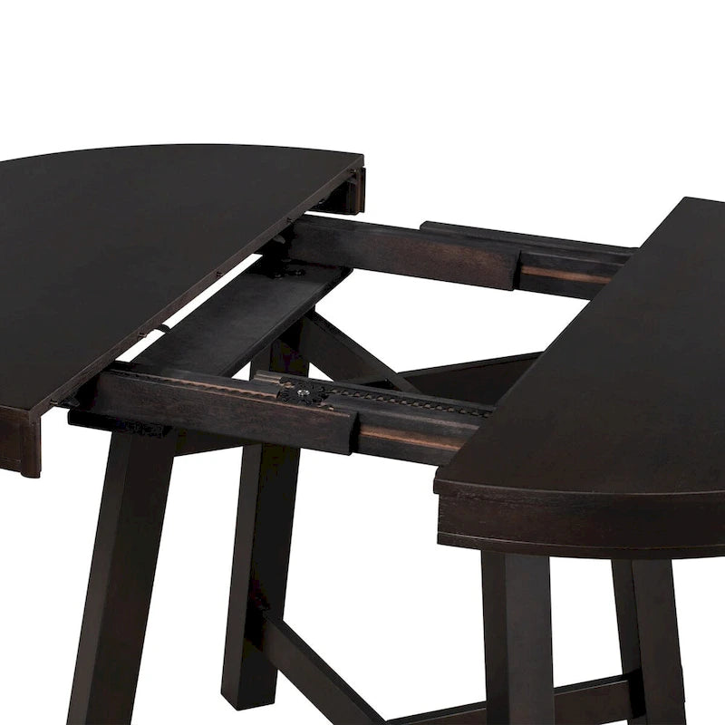 Round Extendable Wood Kitchen Dining Table with 16  Leaf