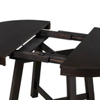 Round Extendable Wood Kitchen Dining Table with 16  Leaf
