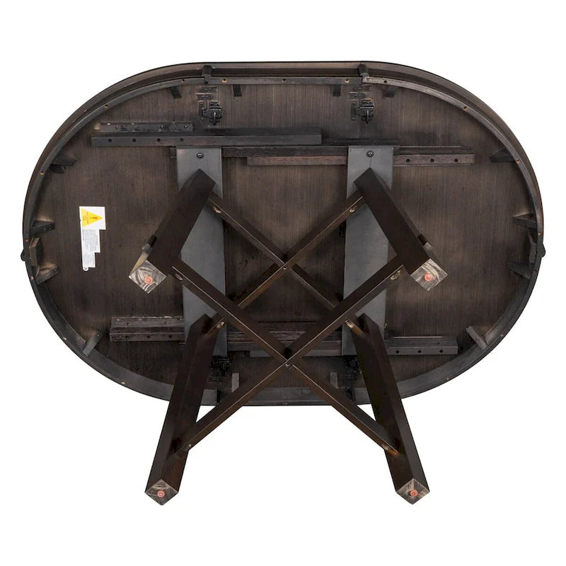 Round Extendable Wood Kitchen Dining Table with 16  Leaf