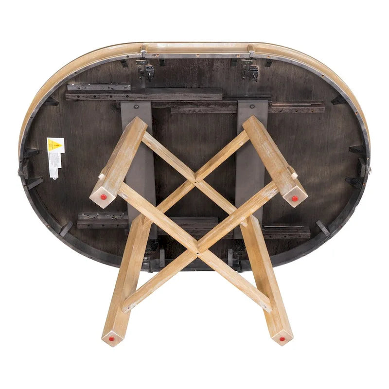 Round Extendable Wood Kitchen Dining Table with 16  Leaf
