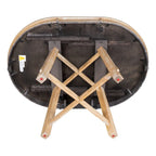 Round Extendable Wood Kitchen Dining Table with 16  Leaf