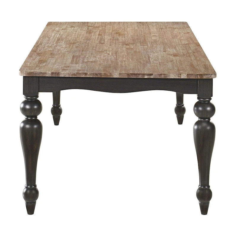 Kavita Brown Brushed Dining Table with Turned Leg