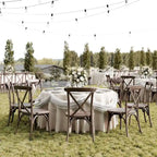 Indoor/Outdoor Commercial Grade Wood Look Resin Cross Back Chair - 19.25W x 19.75D x 35.25H