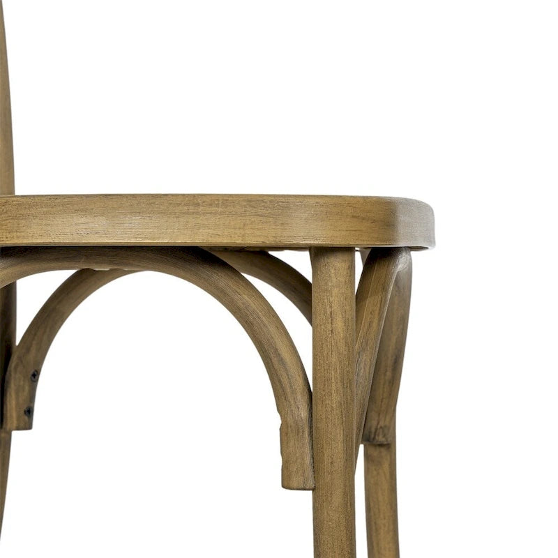 Indoor/Outdoor Commercial Grade Wood Look Resin Cross Back Chair - 19.25W x 19.75D x 35.25H