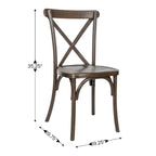Indoor/Outdoor Commercial Grade Wood Look Resin Cross Back Chair - 19.25W x 19.75D x 35.25H