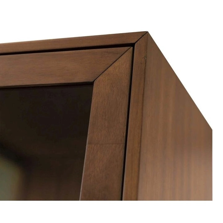 Mid-century Modern Glass Door Bookcase/ Display, Office Bookcase/Display, Accent Bookcase/Display, Brown