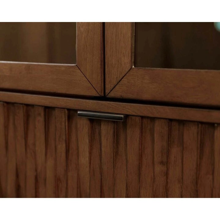 Mid-century Modern Glass Door Bookcase/ Display, Office Bookcase/Display, Accent Bookcase/Display, Brown