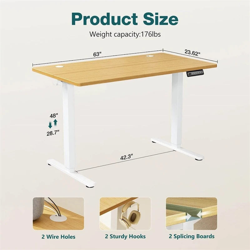 Electric Height Adjustable Standing Desk,Sit to Stand Computer Desk