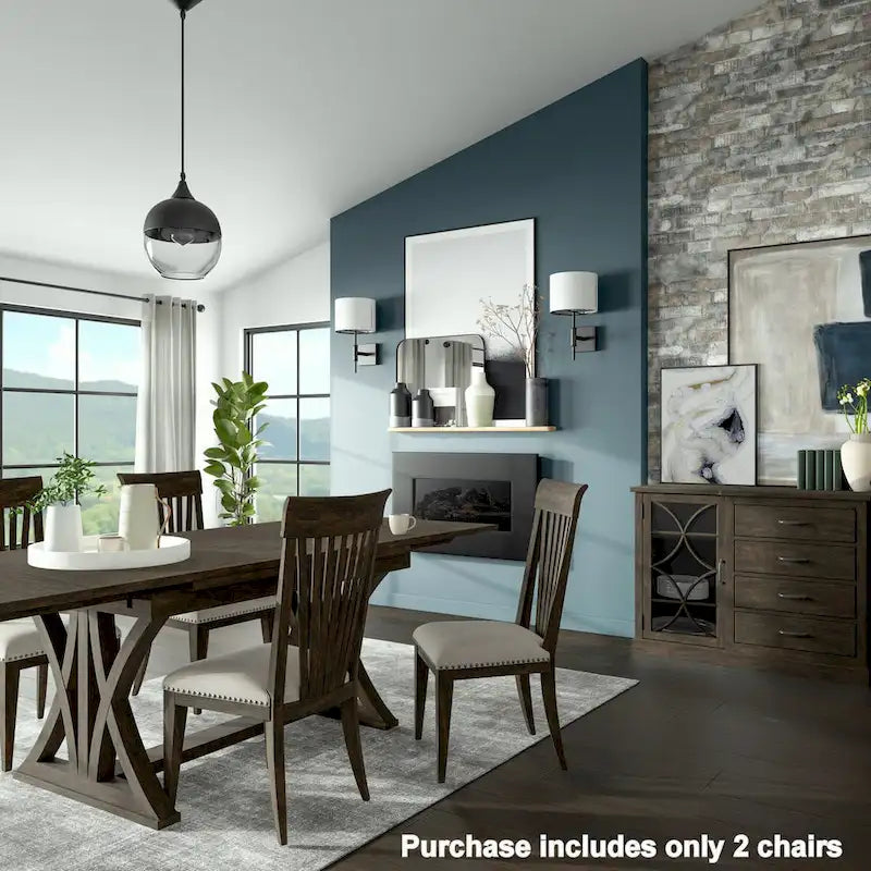 Grant Nailhead Trim Upholstered Dining Chairs,Set of 2,for Breakfast Nook,Kitchen,Living Room