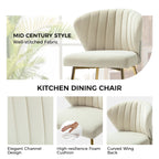 Velvet Upholstered Tufted Back Dining Chair with Metal Legs
