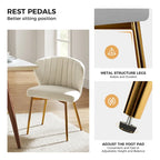 Velvet Upholstered Tufted Back Dining Chair with Metal Legs
