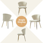 Velvet Upholstered Tufted Back Dining Chair with Metal Legs