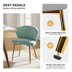 Velvet Upholstered Tufted Back Dining Chair with Metal Legs