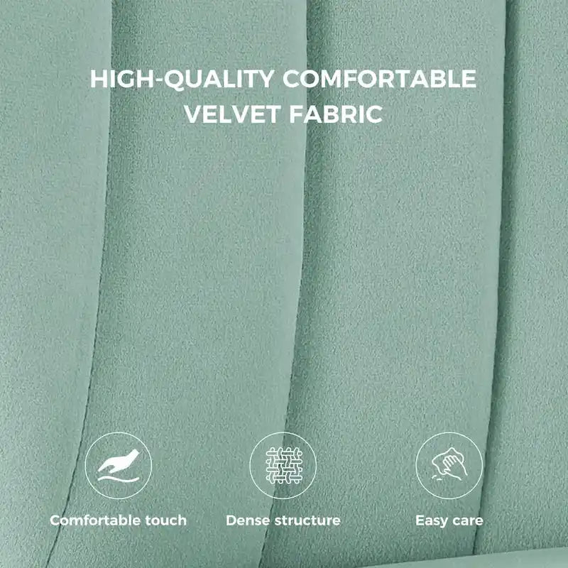 Velvet Upholstered Tufted Back Dining Chair with Metal Legs