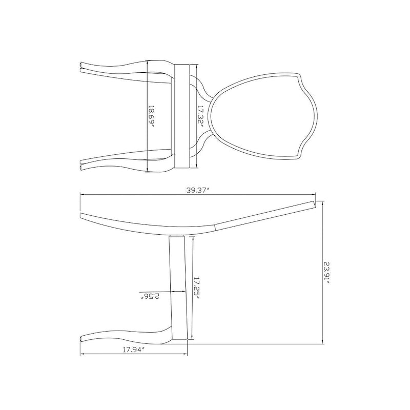 Somette Lexie White Shield Back Dining Chair (Set of 2)